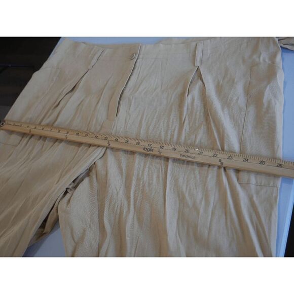 Calvin Klein Woman's Plus Size High-Rise Tie-Waist Cargo Linen Blend Pants 22W - Picture 3 of 8